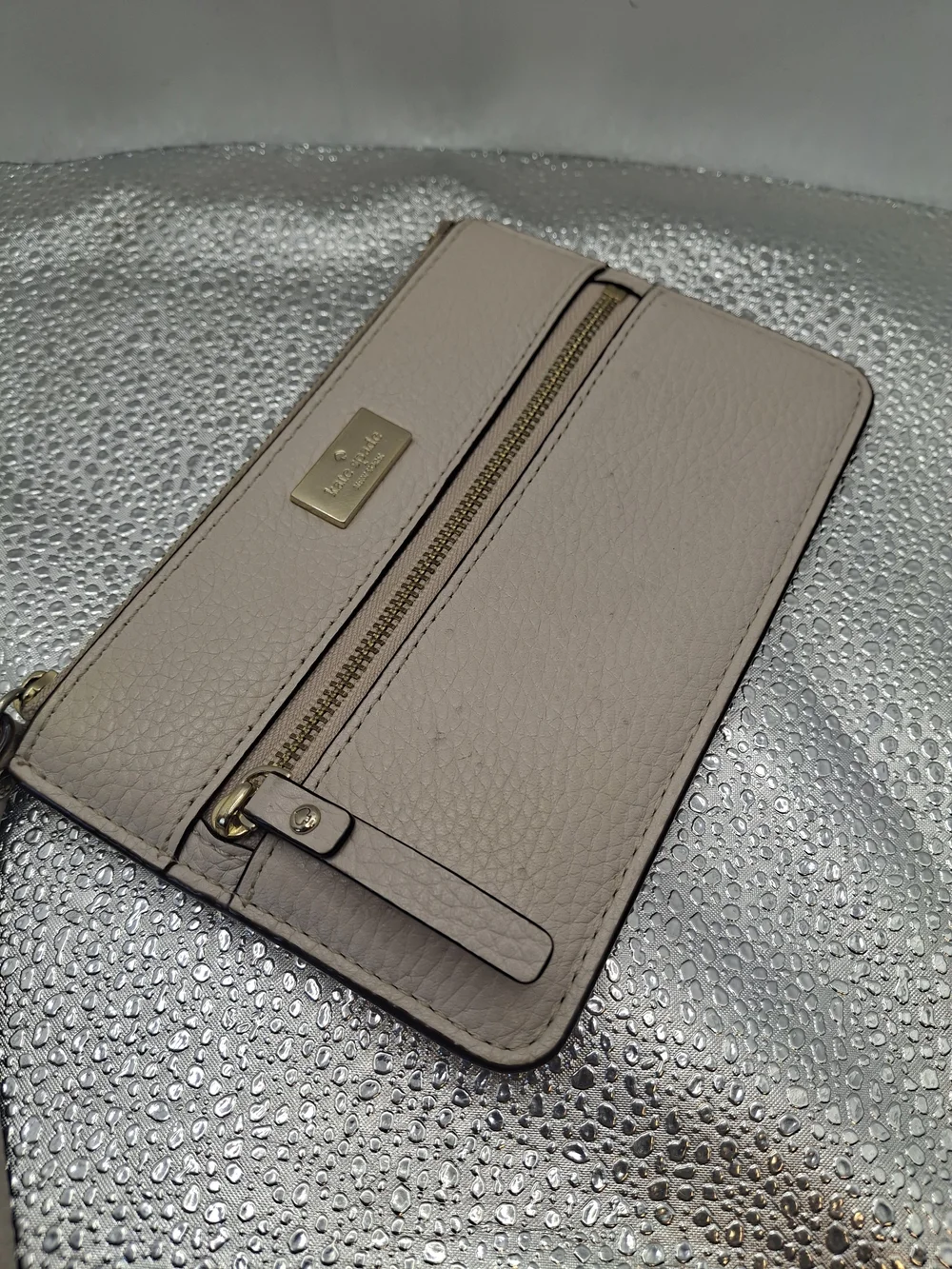 Kate Spade Cream Wristlet Clutch with Front Zip Pocket